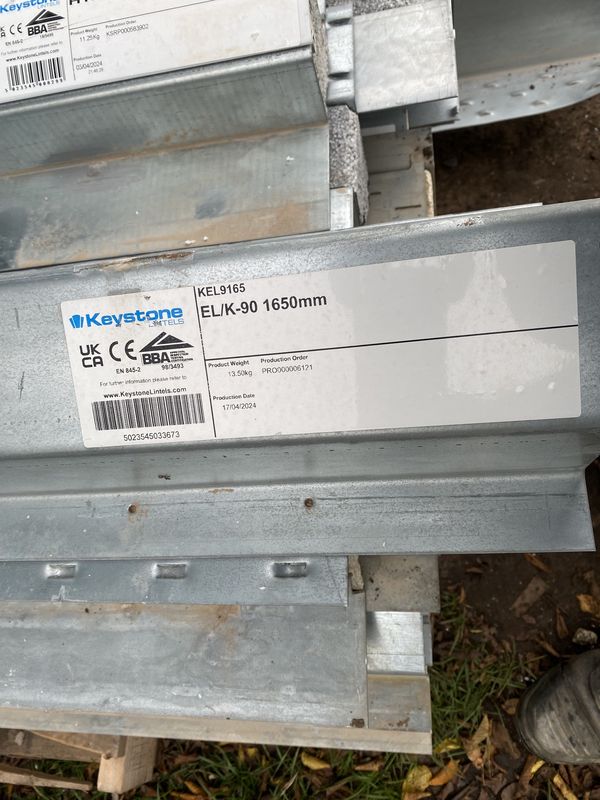 Keystone EL/K-90 Cavity Wall Eaves Lintel 1650mm (20 Lintels)