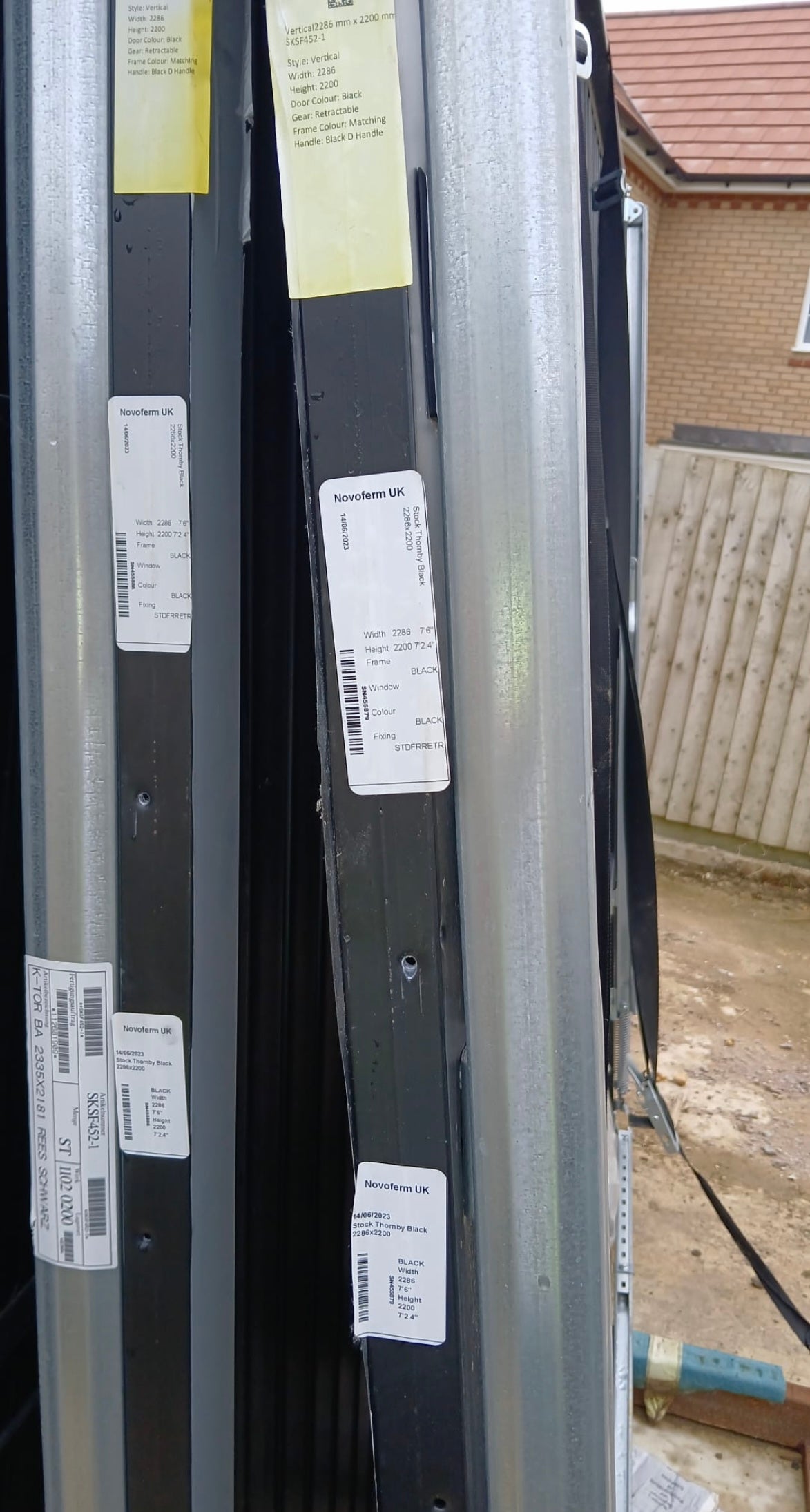 Black Garage Door Up and Over 2286 x 2200mm x4