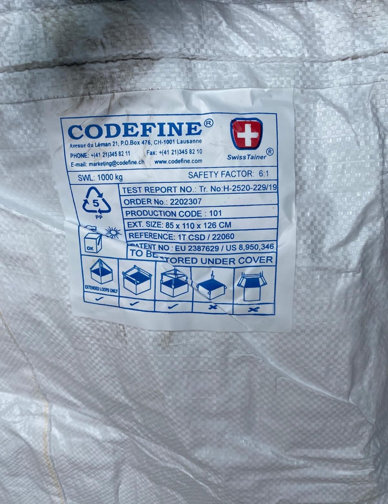 CODEFINE Ton bags 85cm x 110cm x 126cm
