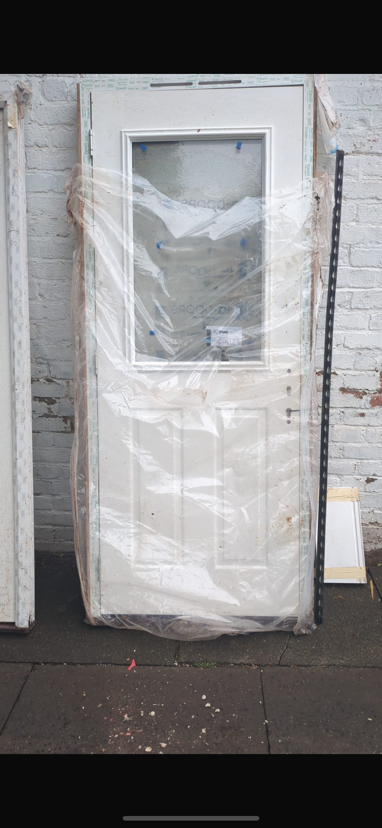 White Composite Back Door Half Panel GRP Glazed x10