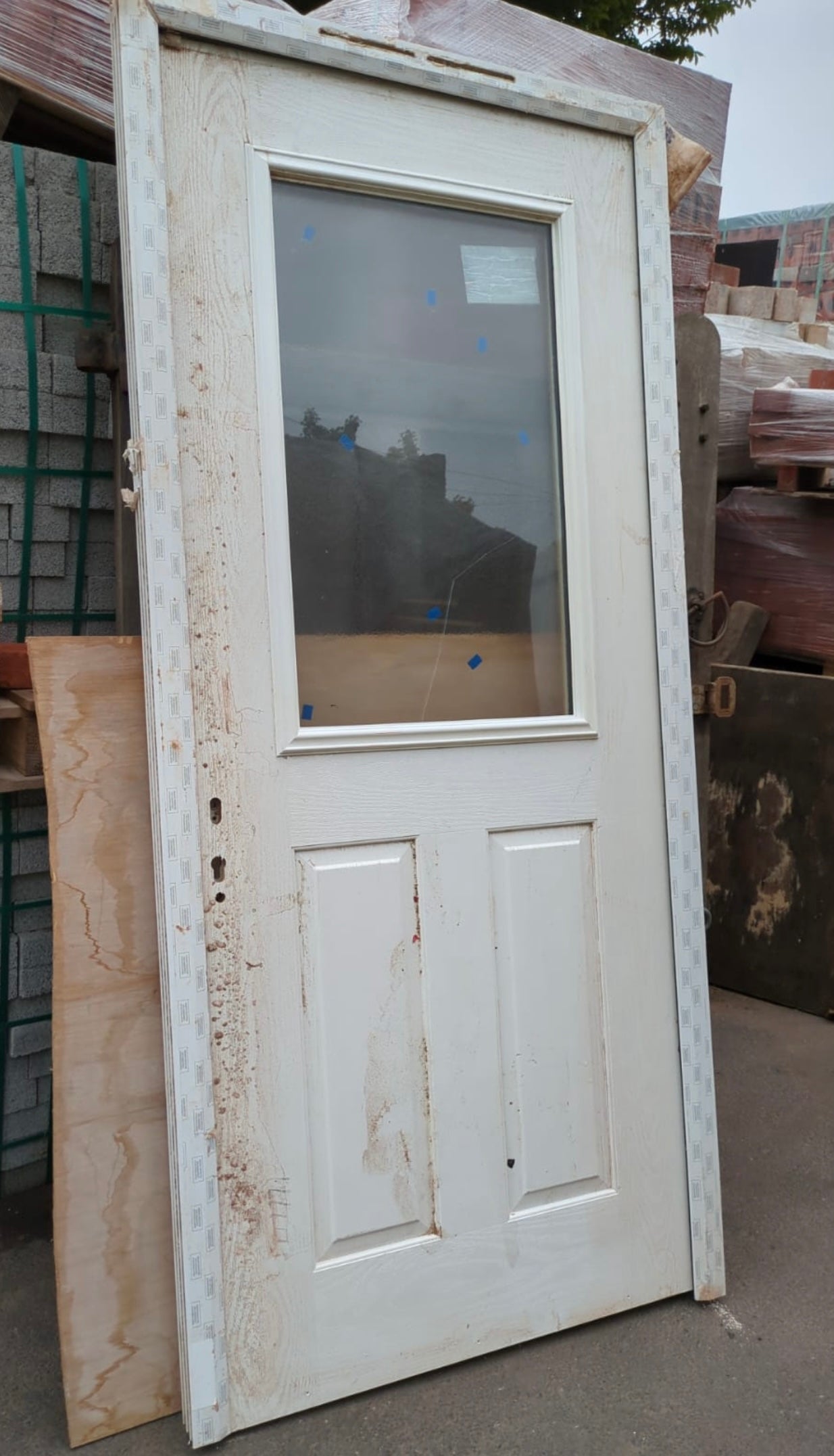 White Composite Back Door Half Panel GRP Glazed x10