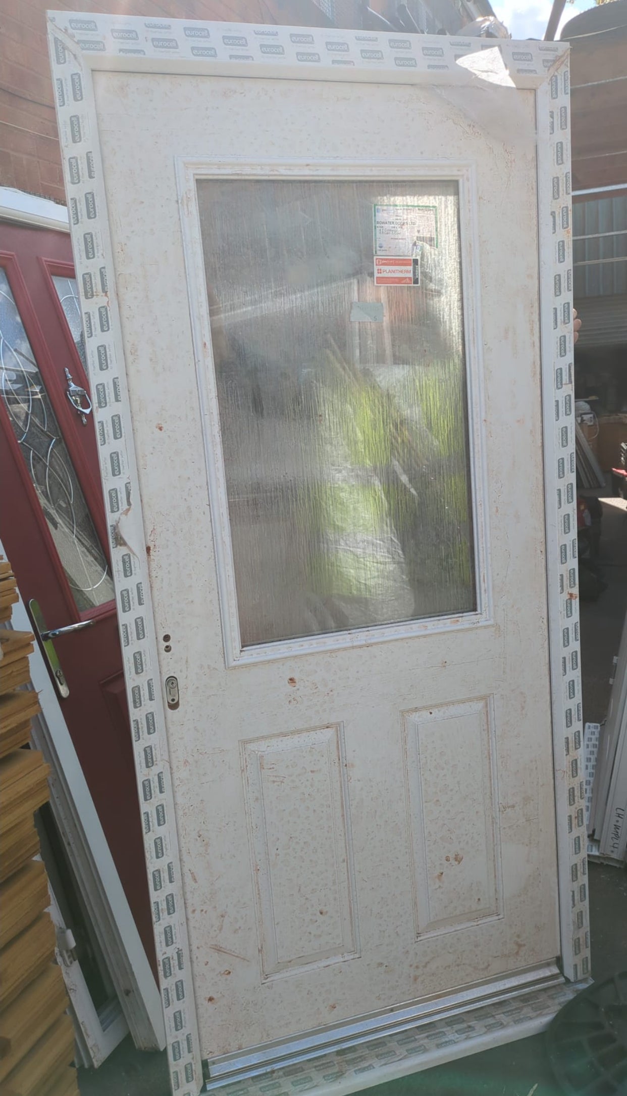 White Composite Back Door Half Panel GRP Glazed x10