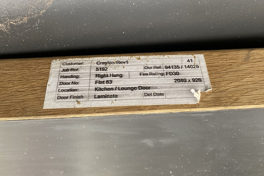 FD30 Office Internal Door with Glass Strip 2040 x 926mm RH x7