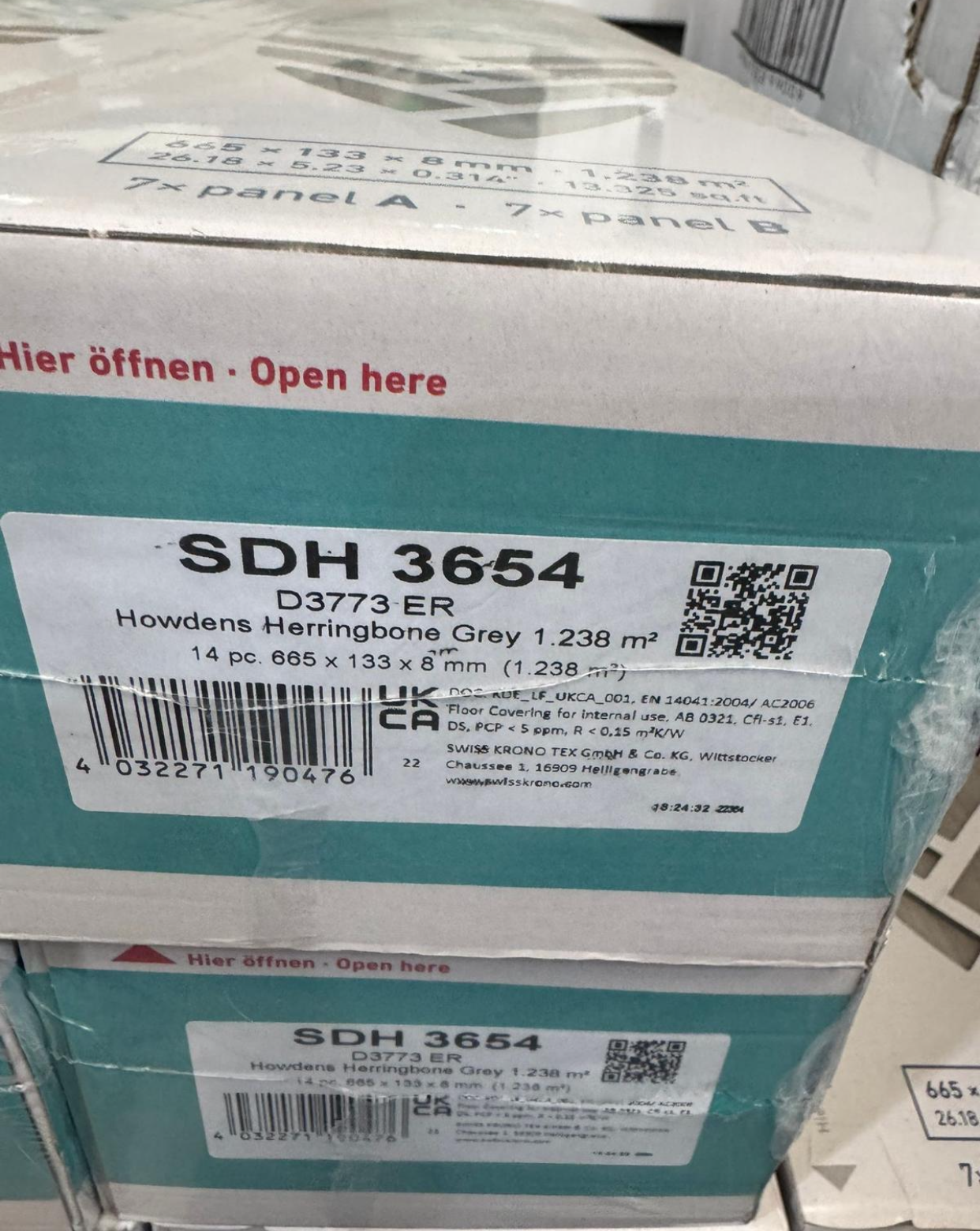 Herringbone Grey Flooring 1.238m2 SDH3654 (32 Packs)