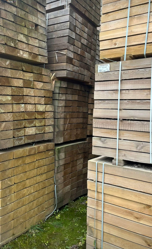 Garden Sleepers Green 200 x 100 x 2400